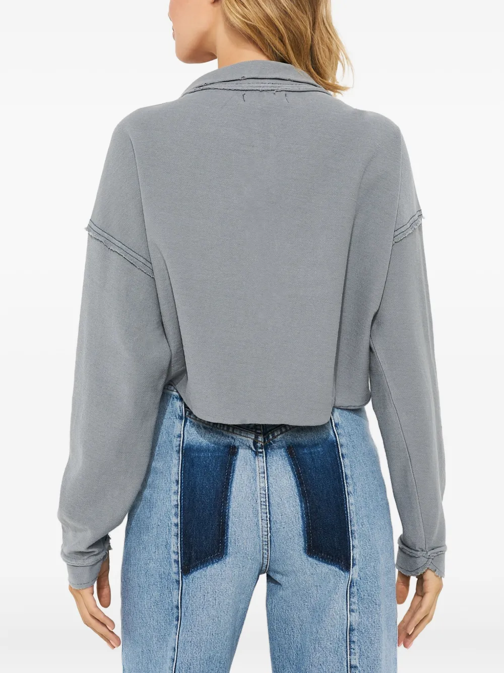 Free People Cropped sweater Grijs