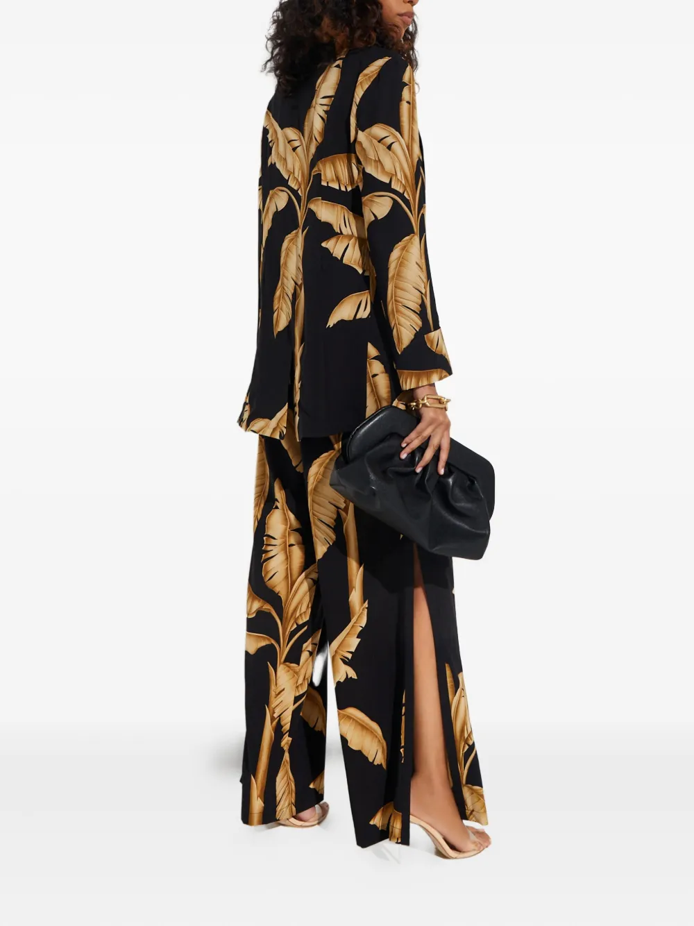 Mystique Leaf-print Jacket In Black