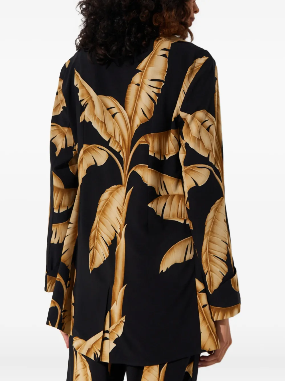 Mystique Leaf-print Jacket In Black