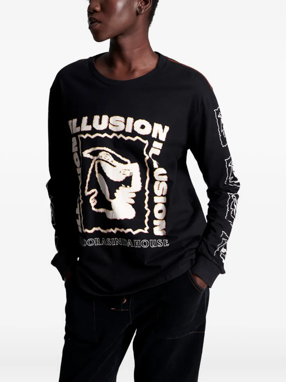 One Teaspoon Klassisches Langarmshirt | Schwarz | Image 1