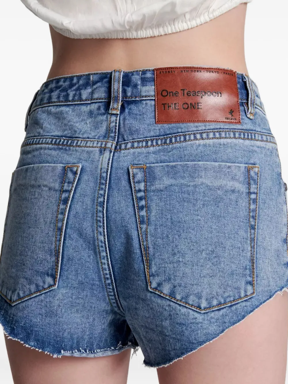 One Teaspoon Outlaws Denim Shorts In Blue