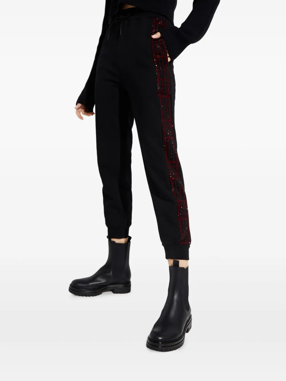 Retroféte Dua Crystal-detail Track Pants In Black