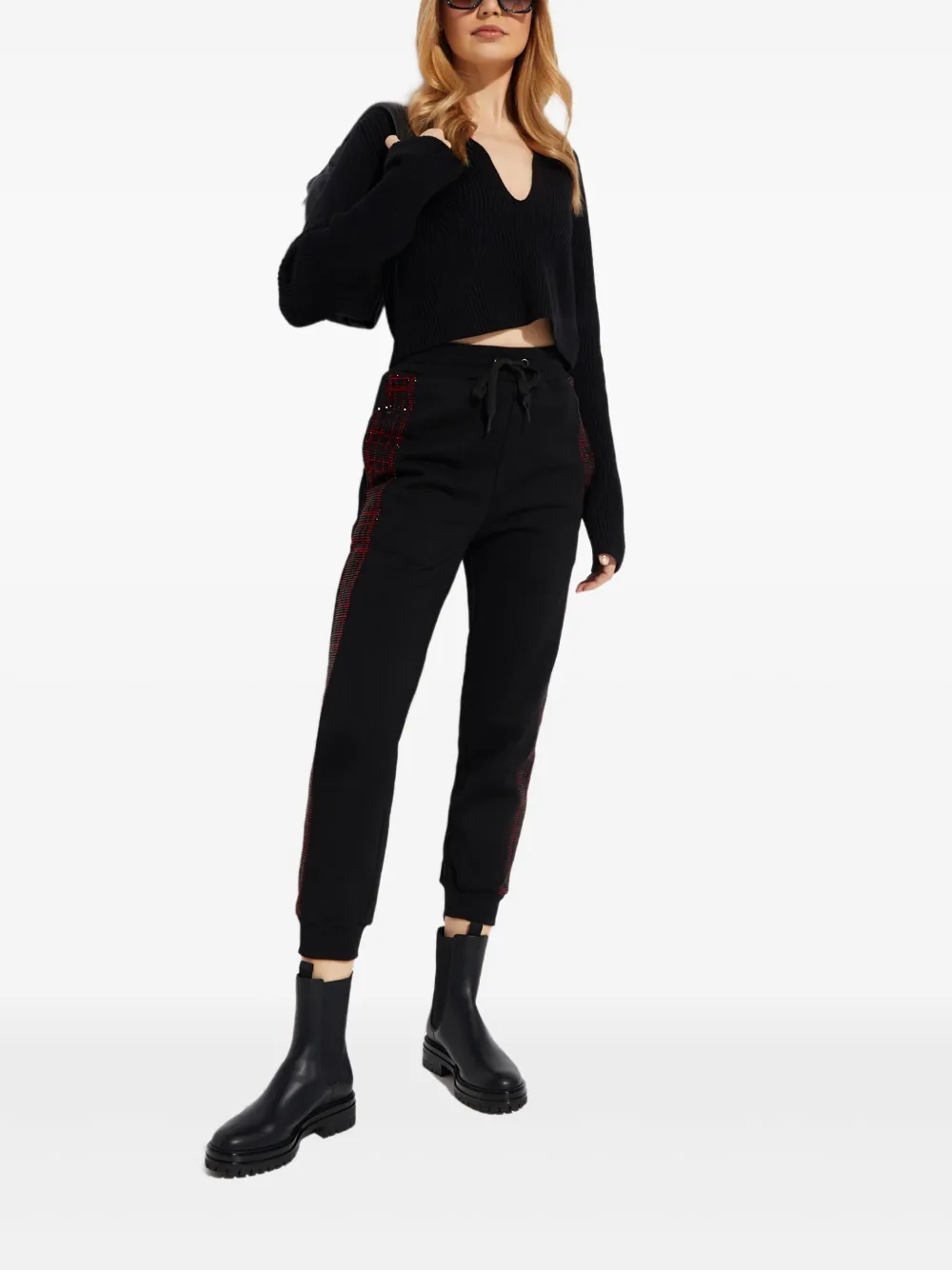 Retroféte Dua Crystal-detail Track Pants In Black