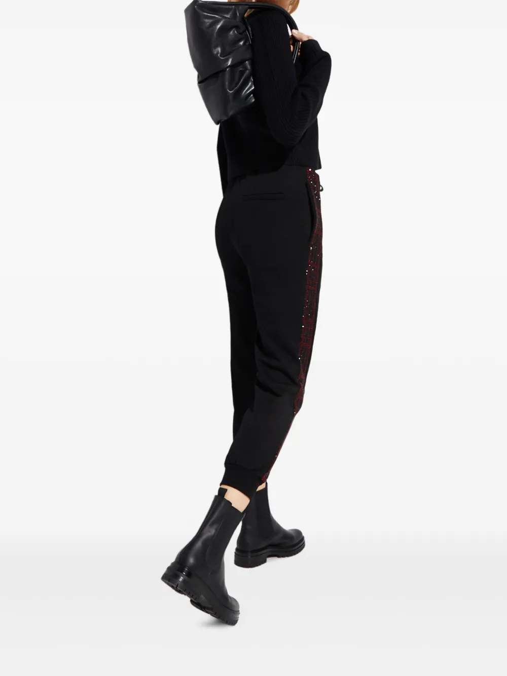 Retroféte Dua Crystal-detail Track Pants In Black