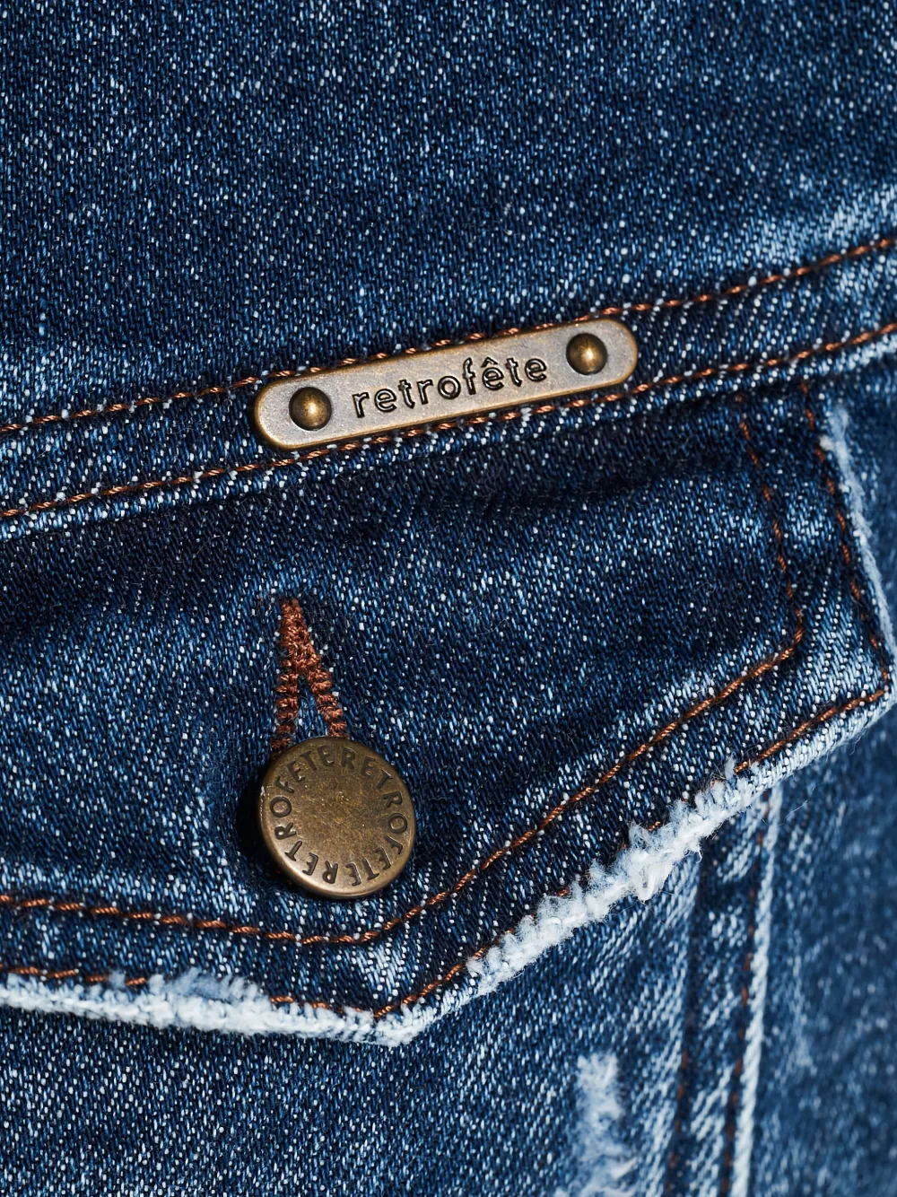 Retroféte Raw-cut Cropped Denim Jacket In Blue