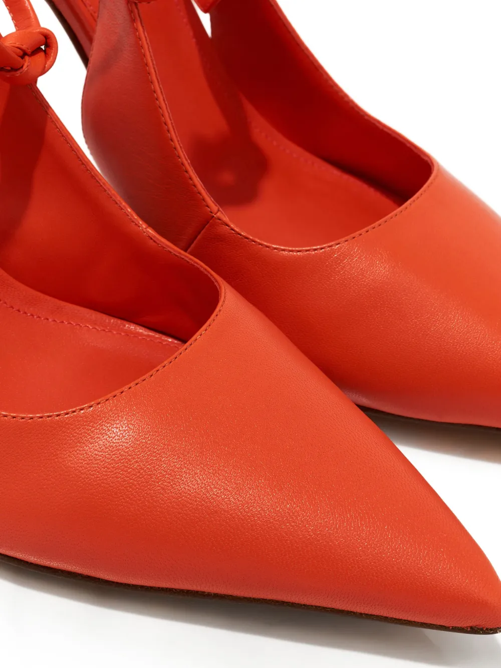  Alexandre Birman 90mm Pointed Ankle Tie Pumps - Orange 