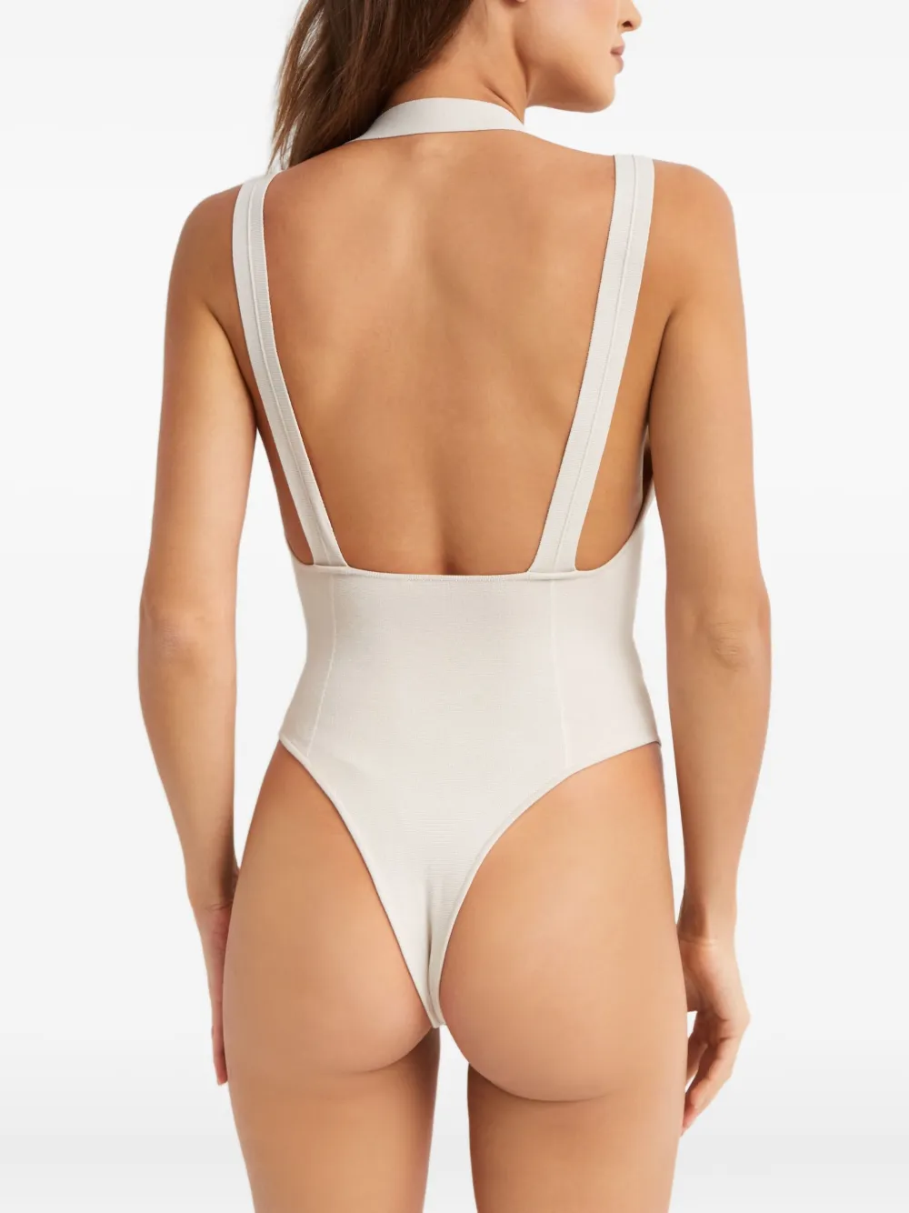 GAUGE81 Mezi body met diepe V-hals Beige