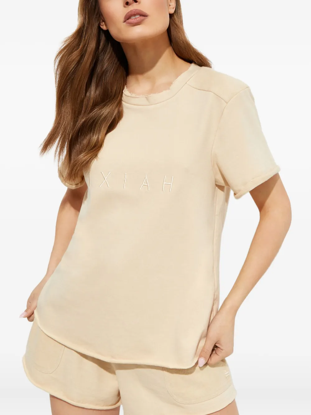 Ixiah Signature 2021 Embroidered T-shirt In Neutral