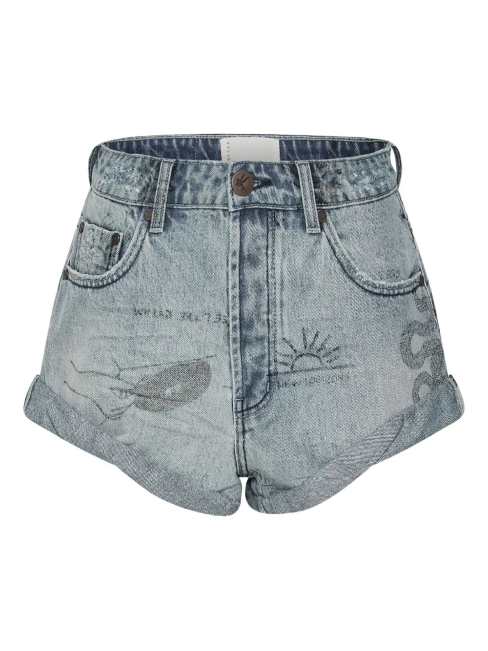 One Teaspoon Bandits Tattoo denim shorts - ブルー One Teaspoon Bandits Tattoo denim shorts - ブルー