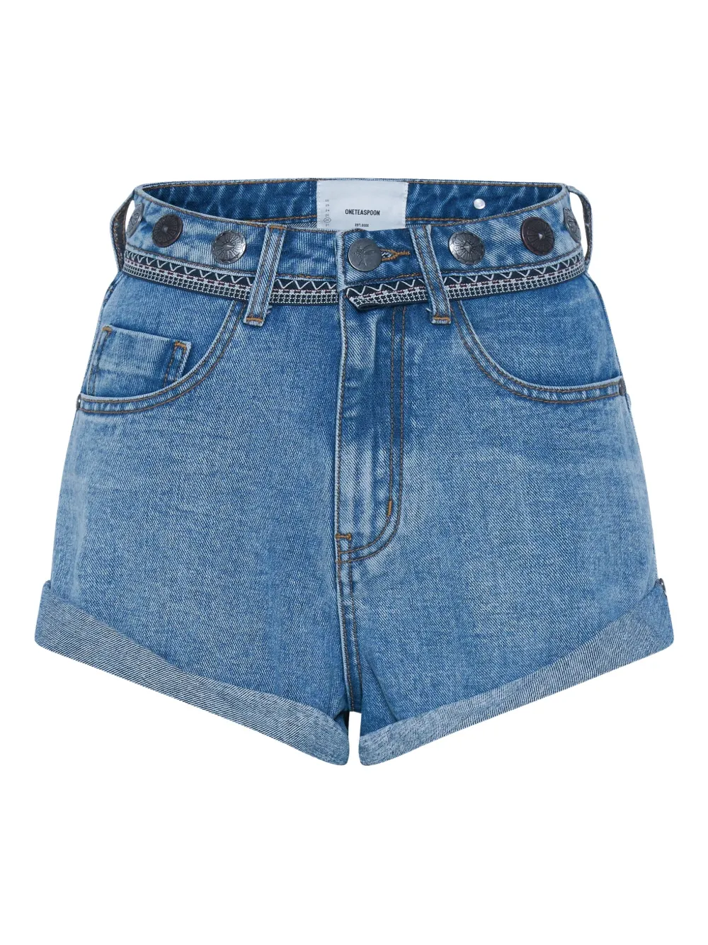 One Teaspoon Bandits marbled-denim shorts - ブルー One Teaspoon Bandits marbled-denim shorts - ブルー