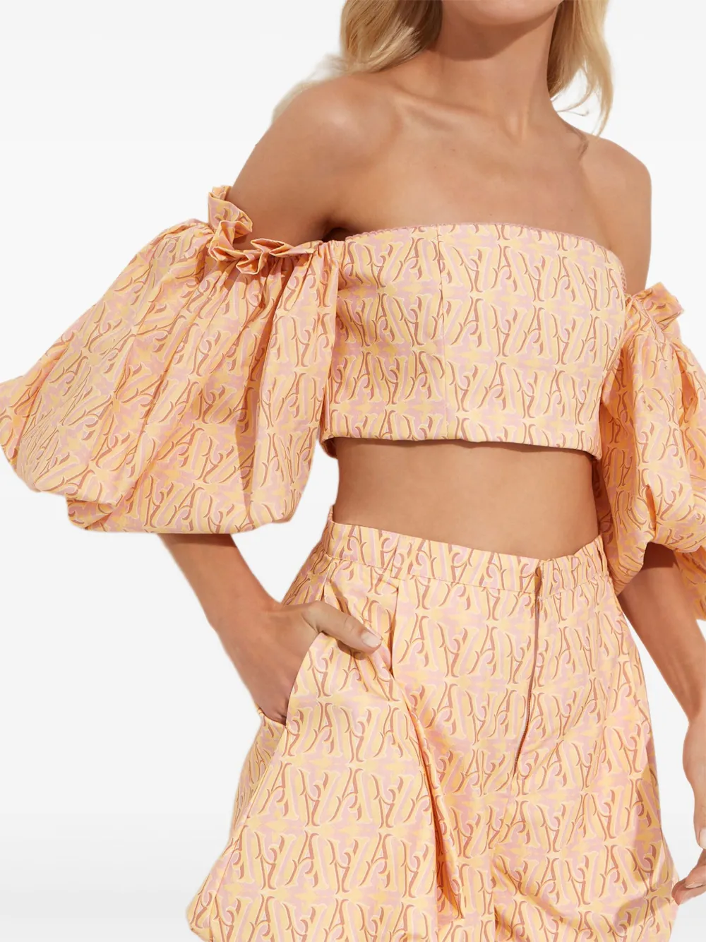 Agua By Agua Bendita puff-sleeve top - Toni neutri