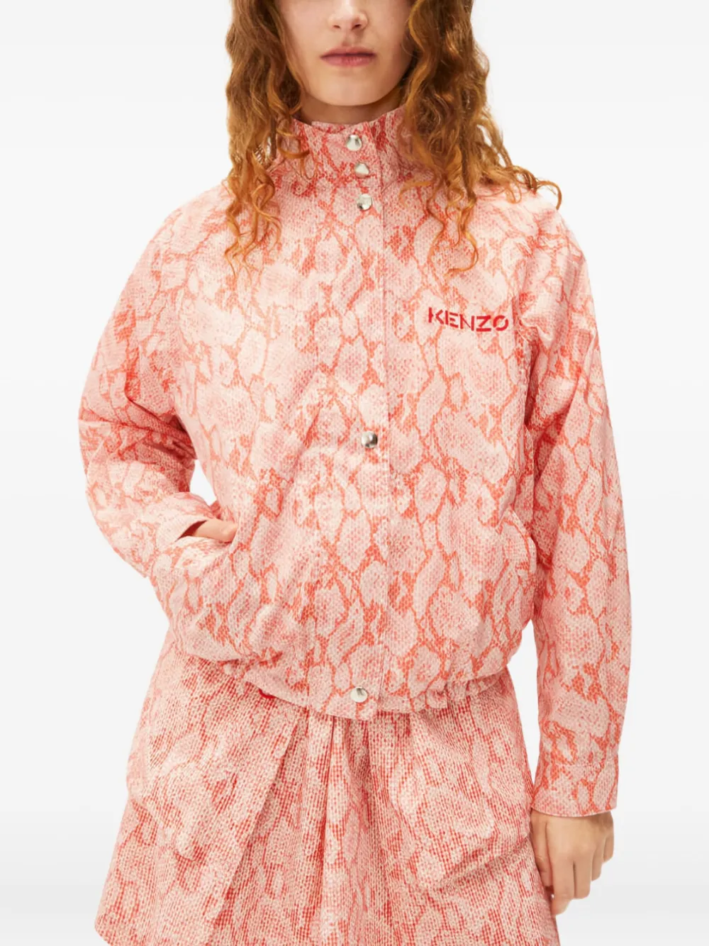 Kenzo Jack met rits en pythonprint Oranje