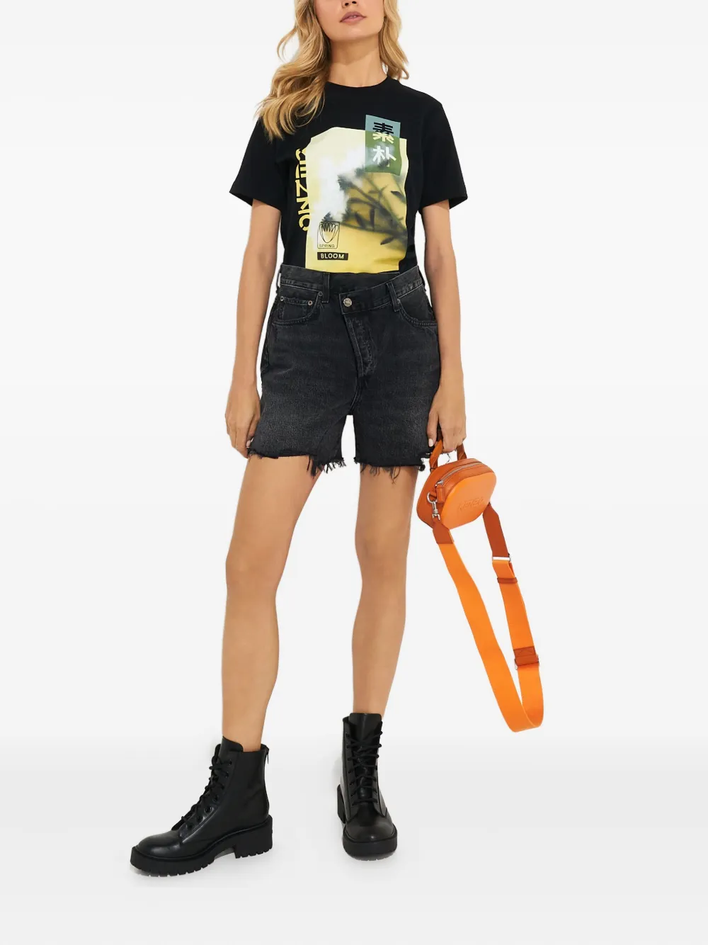 Kenzo T-shirt met print Zwart