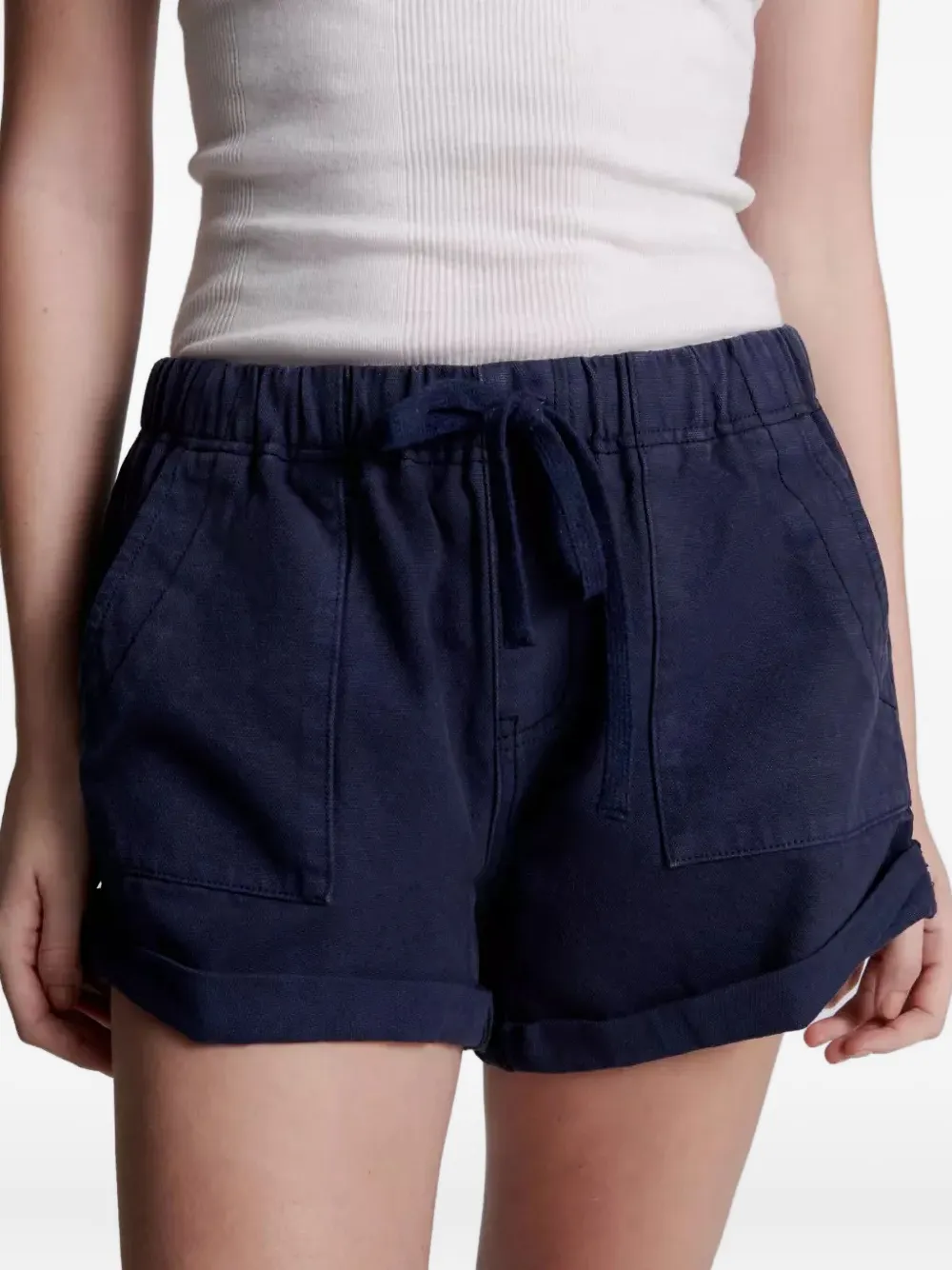 One Teaspoon Bandit shorts met trekkoord en manchetten Blauw