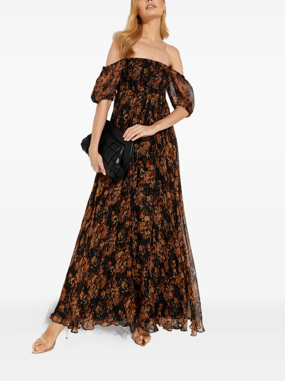 Caroline Constas floral-print square-neck maxi dress - Bruin