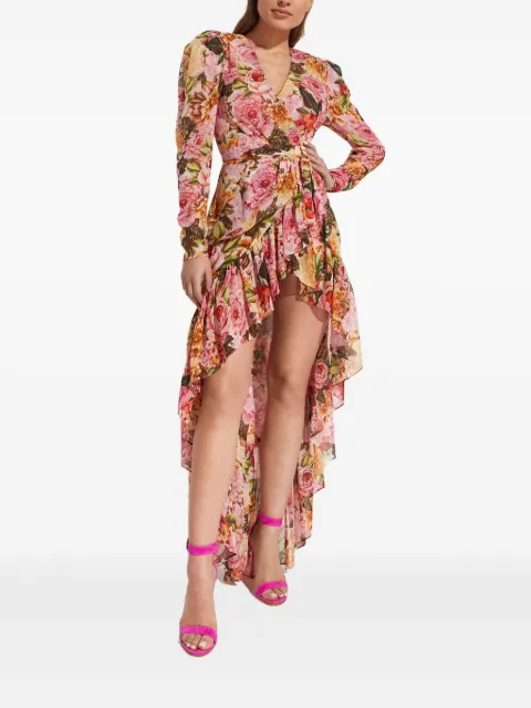 Bronx and Banco asymmetric V-neck floral dress