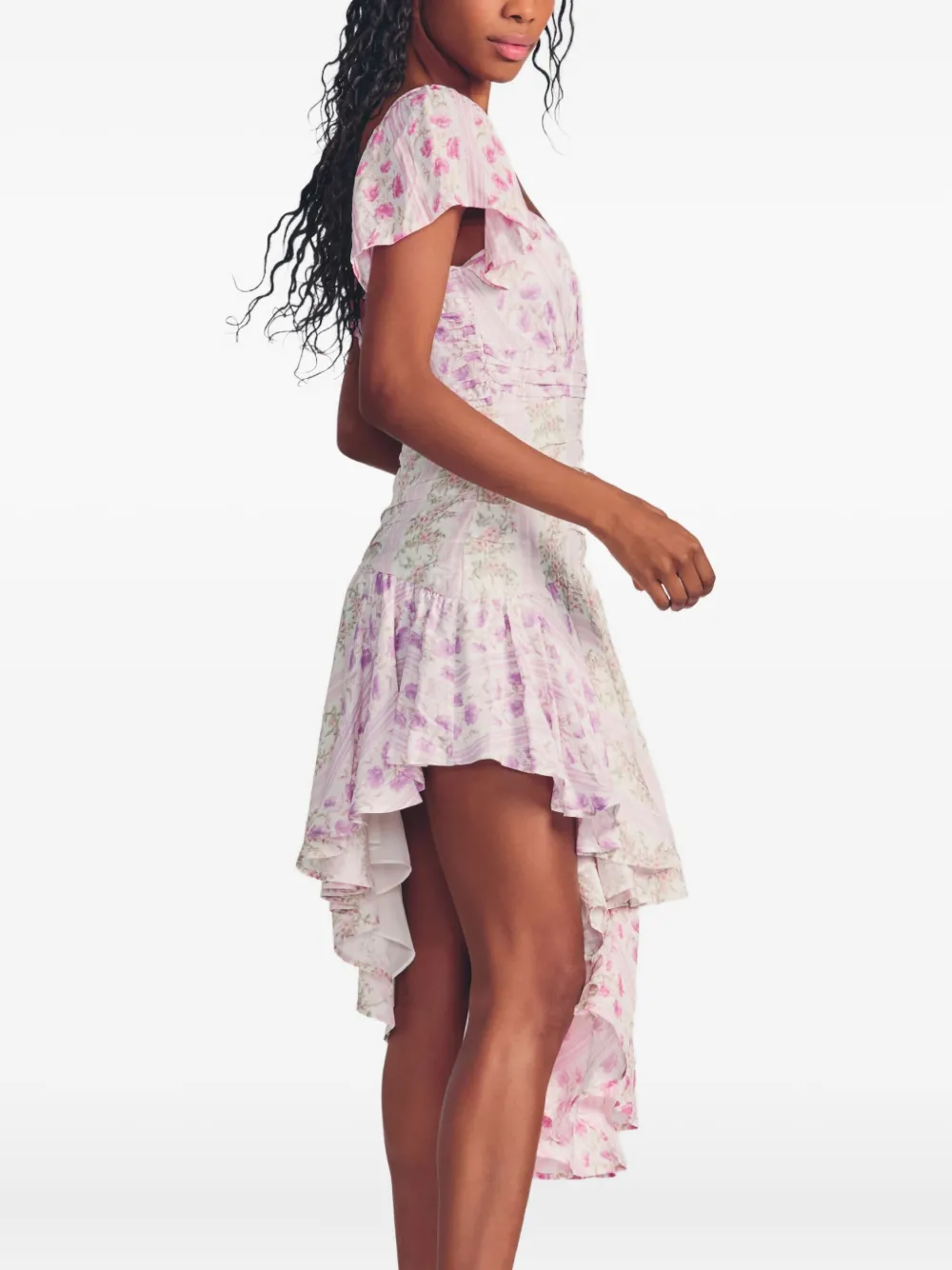 LoveShackFancy Irvine floral mini dress - Roze