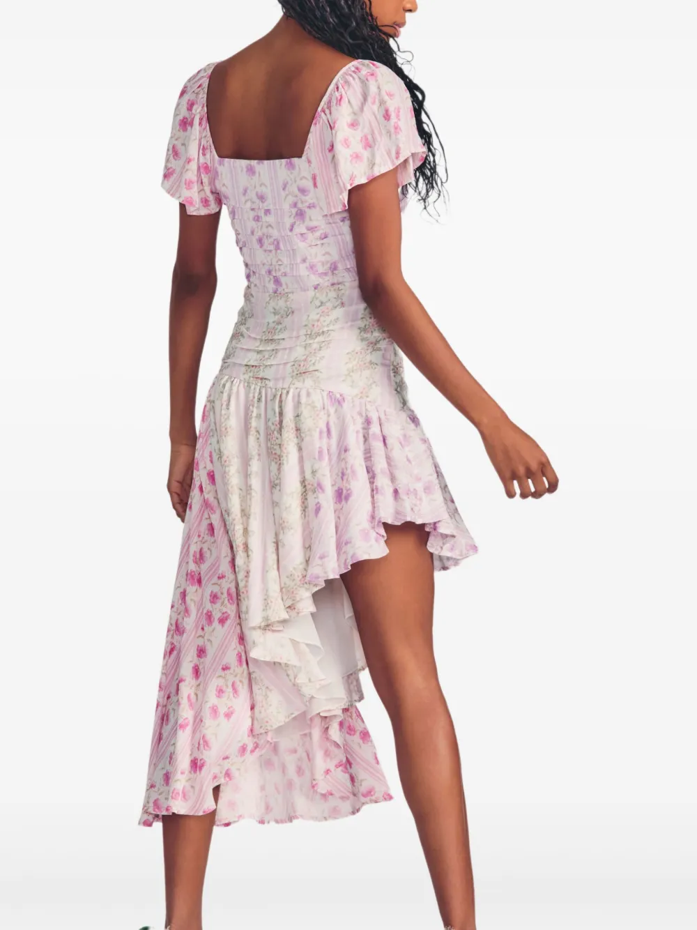 LoveShackFancy Irvine mini-jurk met bloemenprint Roze