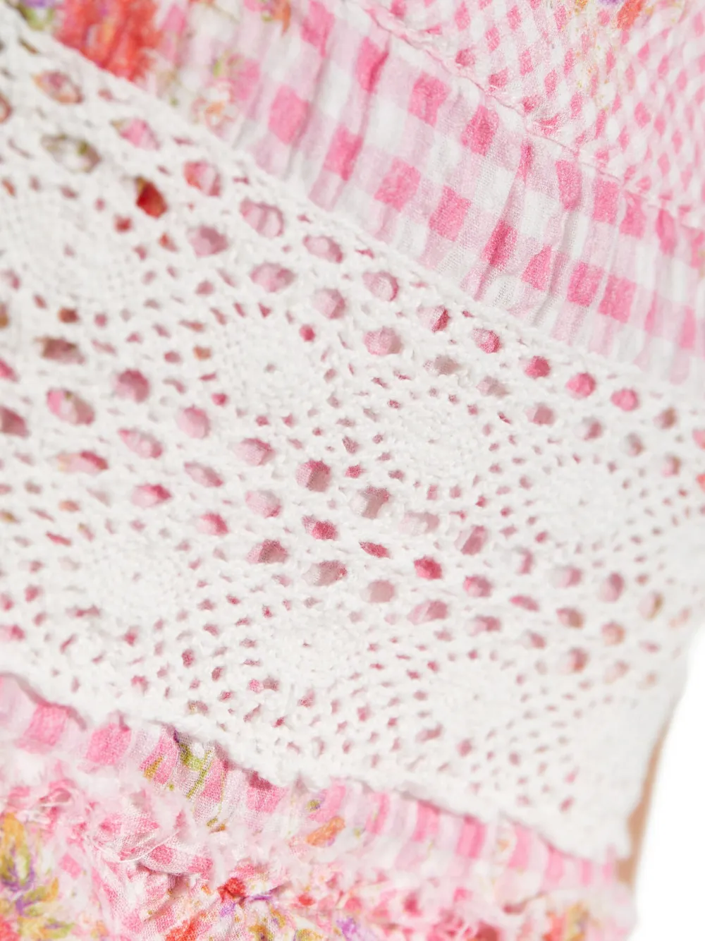 Loveshackfancy Corbett Floral Lace Mini Skirt In Pink