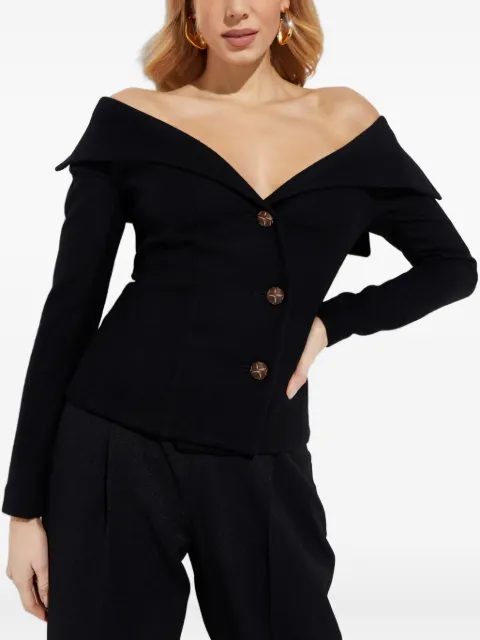 Marianna Senchina off-shoulder buttoned top