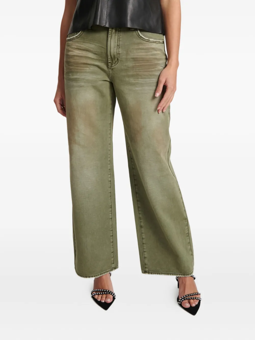 One Teaspoon Cotton Jeans In Green