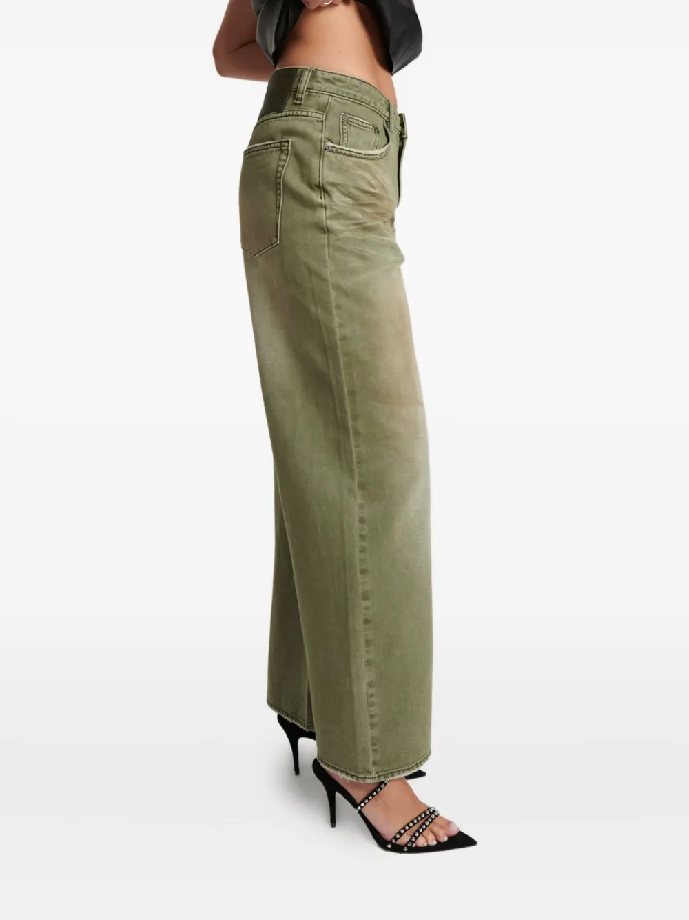 One Teaspoon Cotton Jeans In Green