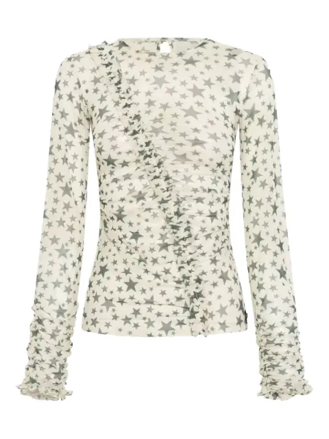 One Teaspoon Party star-print ruffled top