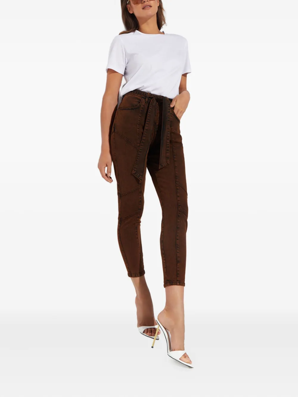 Retrofête Elliot jeans met riem - Bruin