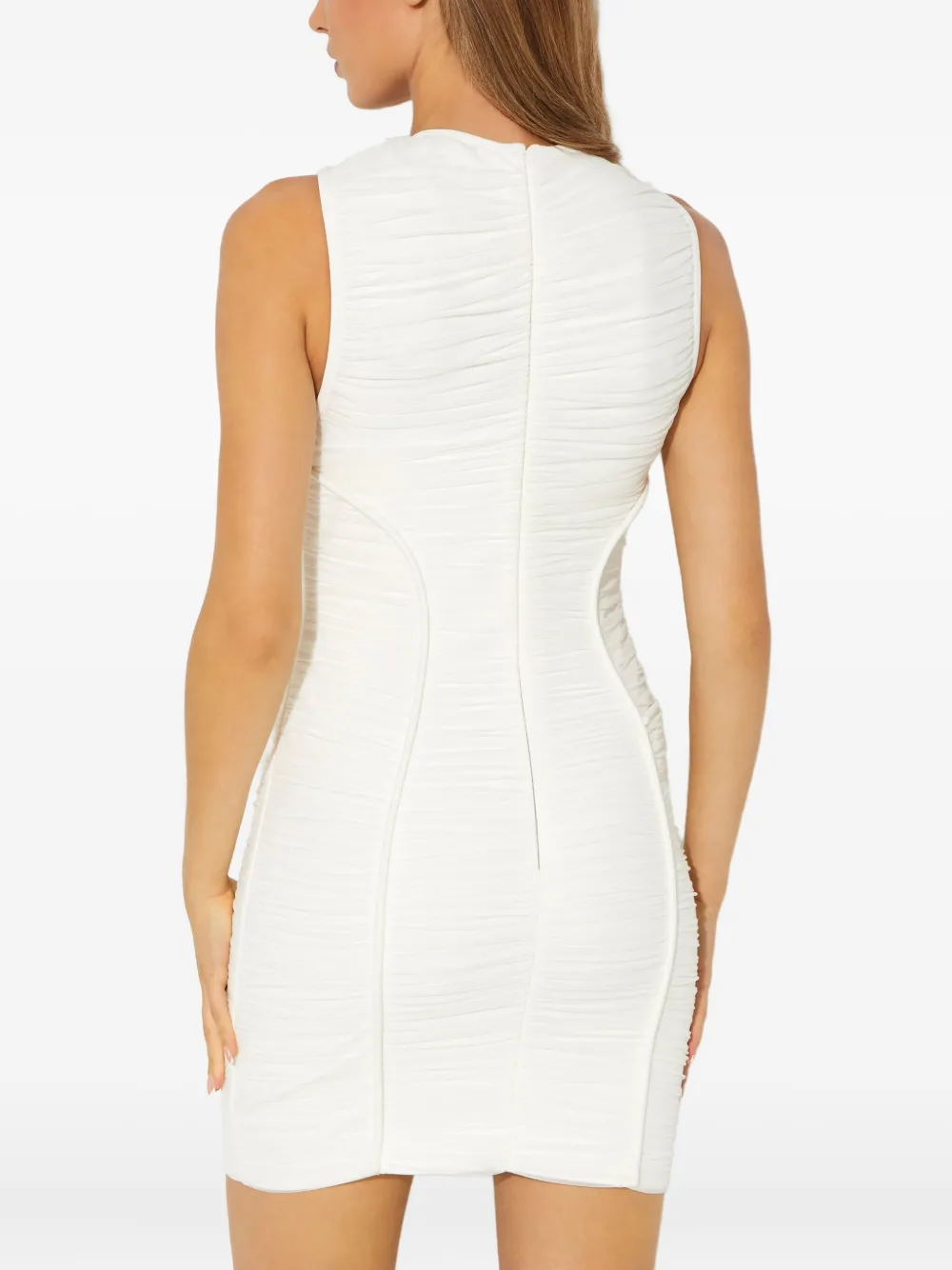 Herve Leger Sleeveless Mini Dress In Brown