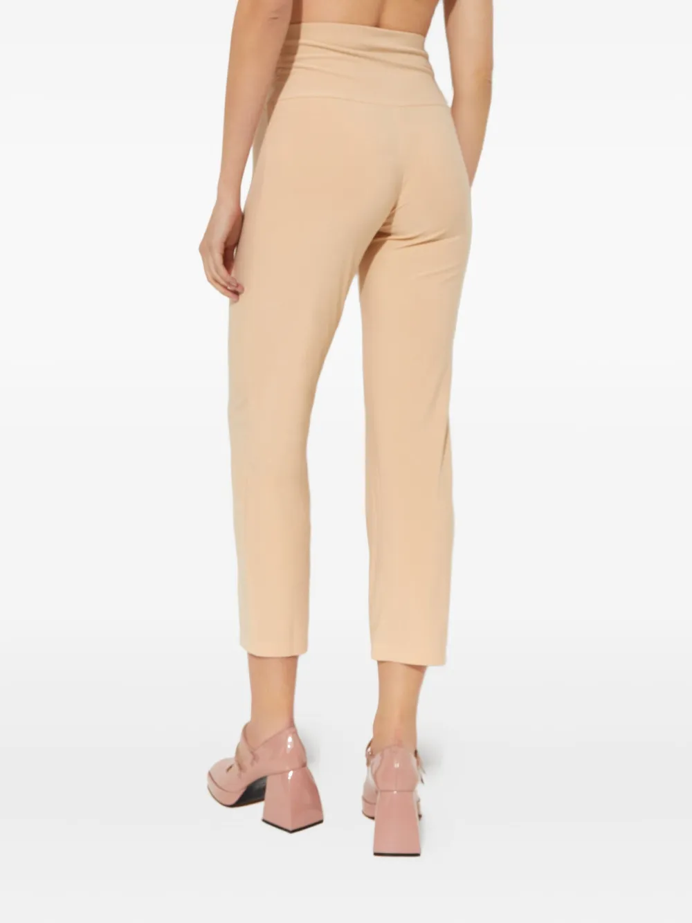 Norma Kamali Broek met elastische taille Beige