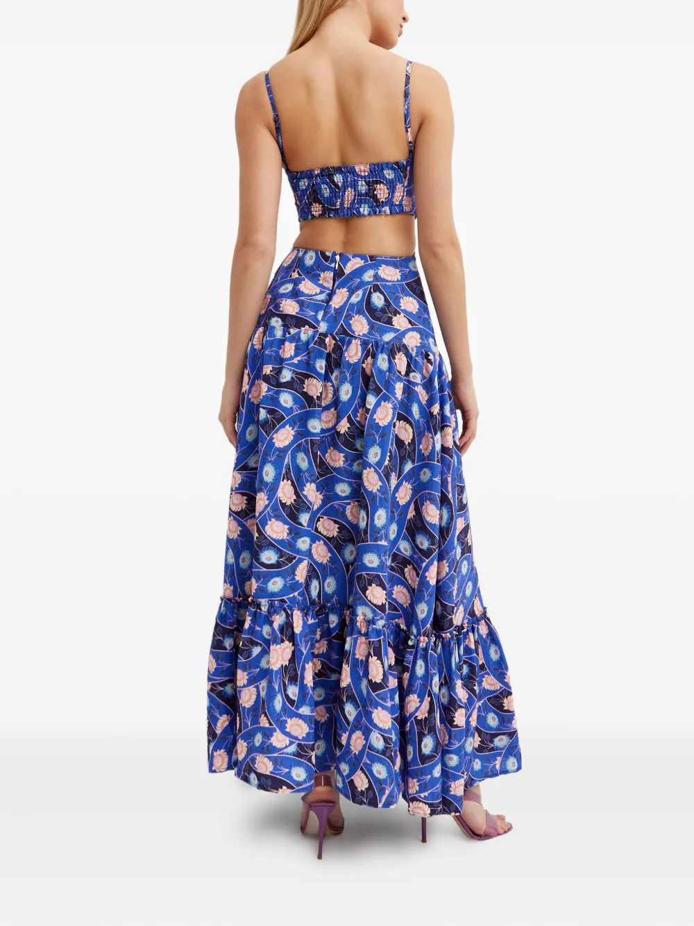 Agua Bendita Floral-pattern Maxi Dress In Blue