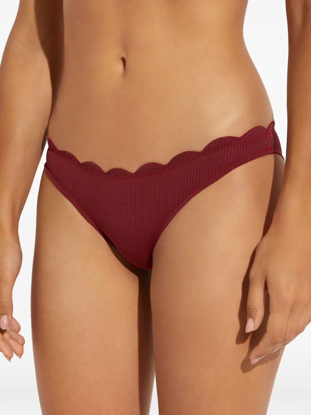 Marysia Gewelfde bikinislip met textuur Rood