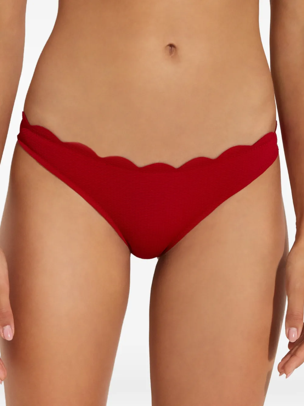 Marysia Gewelfde bikinislip met textuur Rood