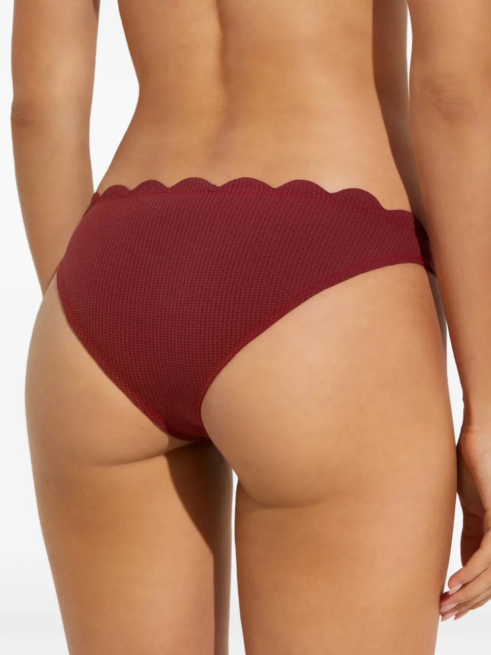 Marysia Gewelfde bikinislip met textuur Rood