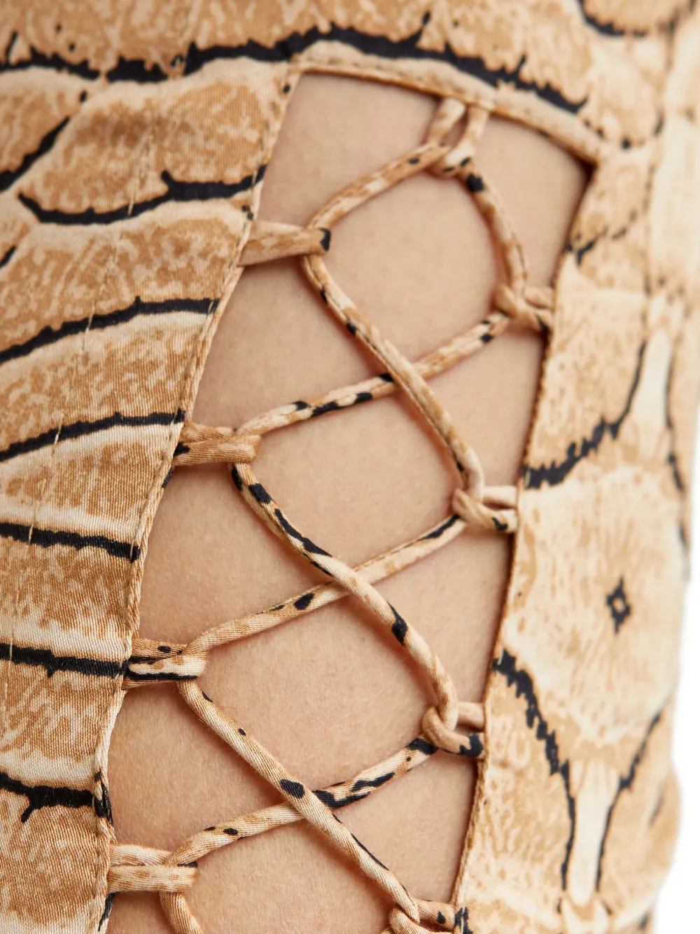 One Teaspoon Midi-jurk met Delusionsnake-print Beige