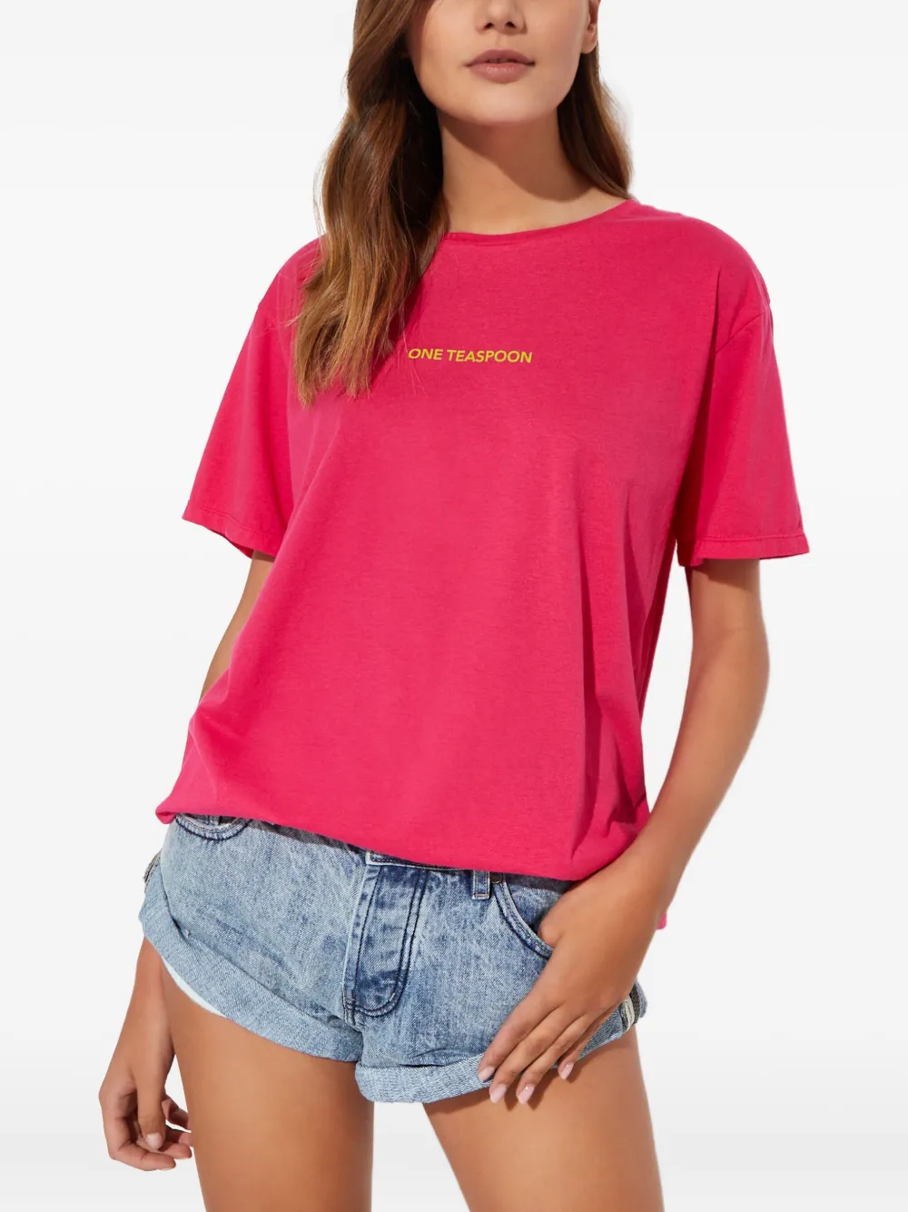 One Teaspoon playera estampado con cuello redondo | rosado | Image 1