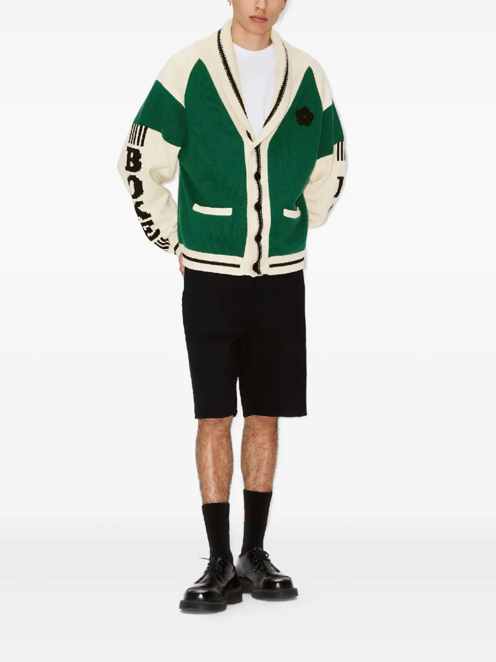 Kenzo logo-patch denim shorts - Zwart