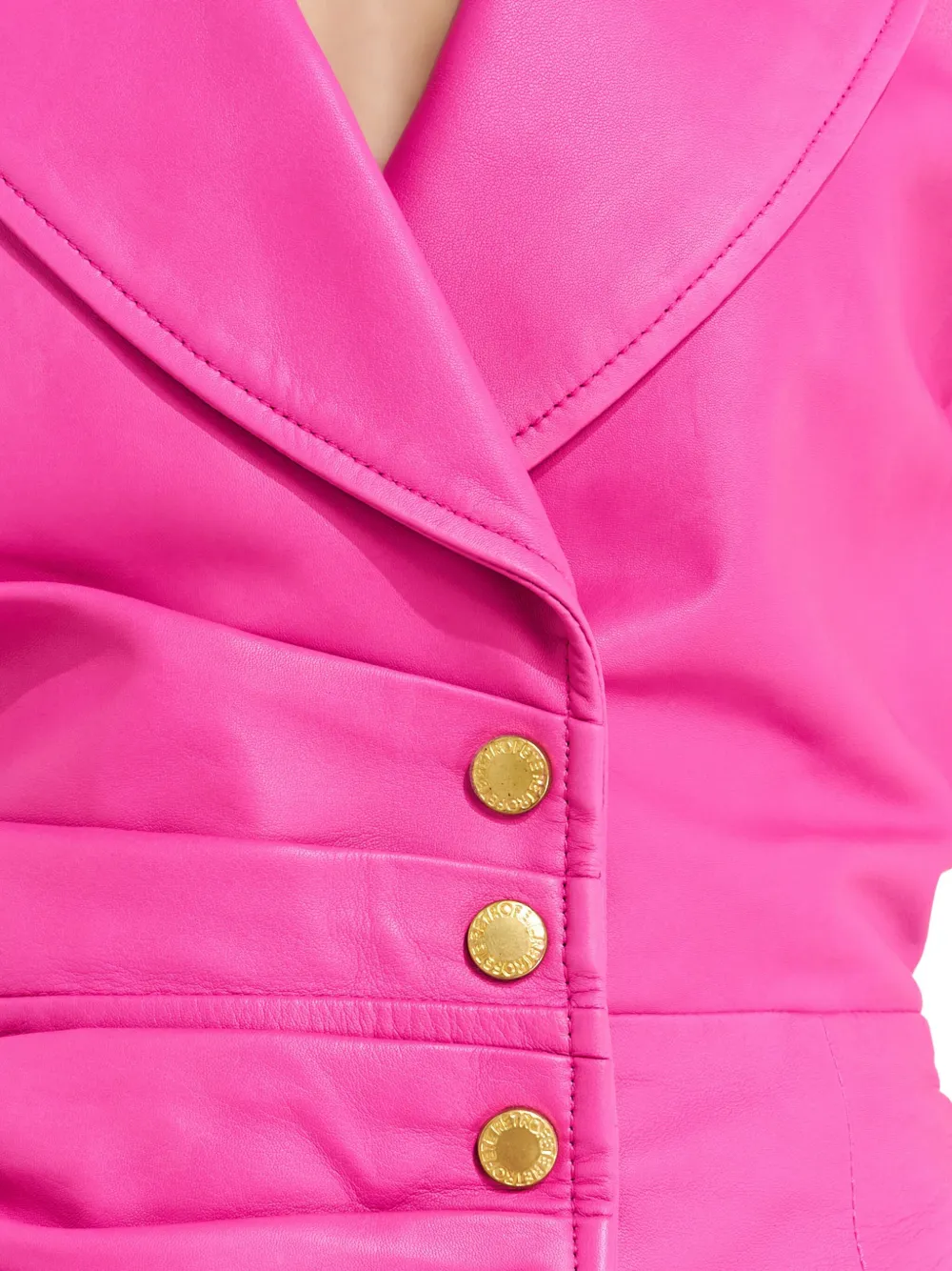 Retrofête Gia jurk met kraag en ruches Roze