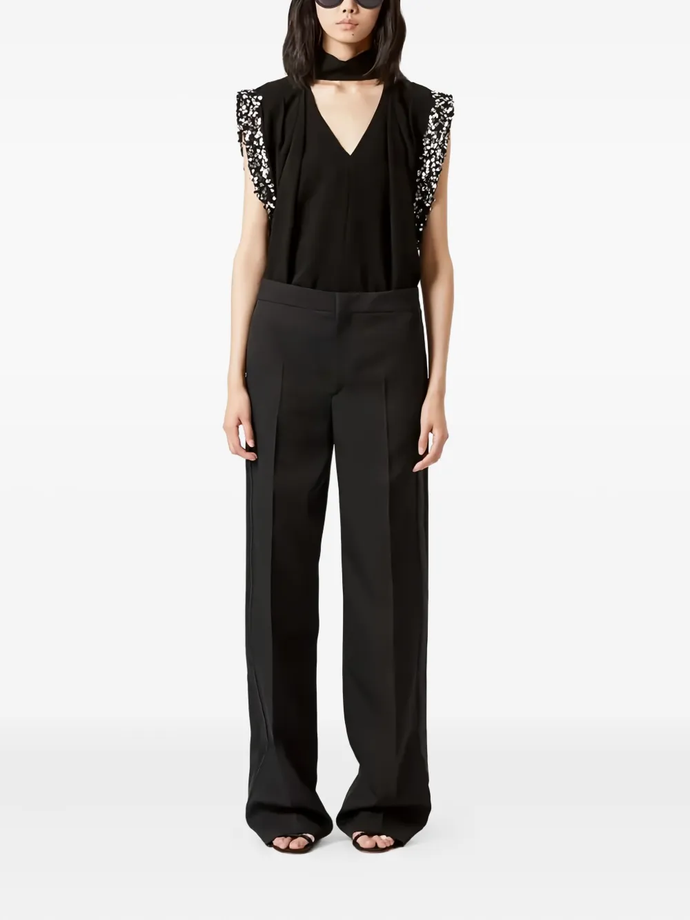 ISABEL MARANT Scarly satin trousers - Zwart