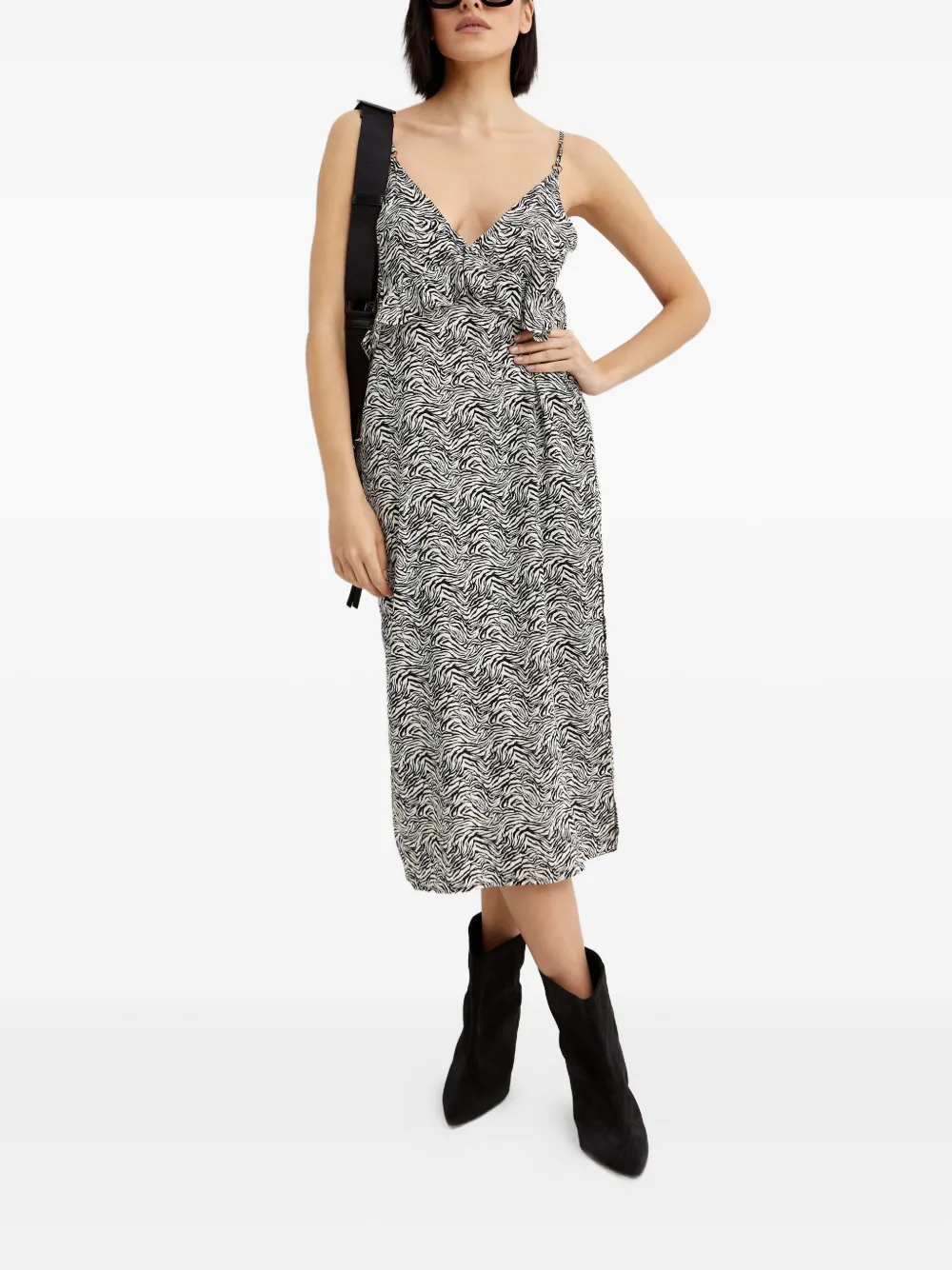 One Teaspoon Interference midi-jurk met ruches Wit