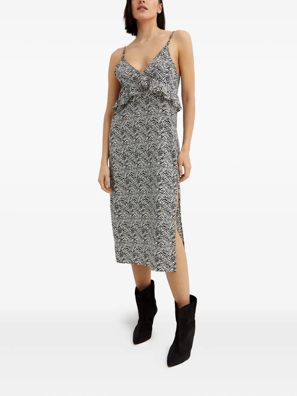 One Teaspoon Interference midi-jurk met ruches Wit