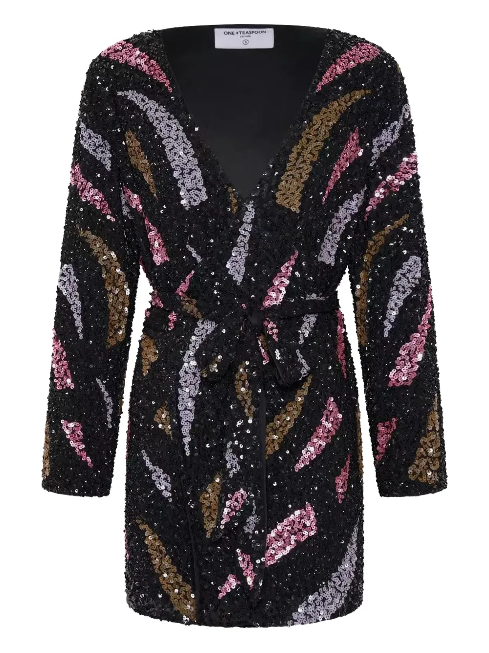 One Teaspoon robe portefeuille Delusion à sequins | noir | Image 1