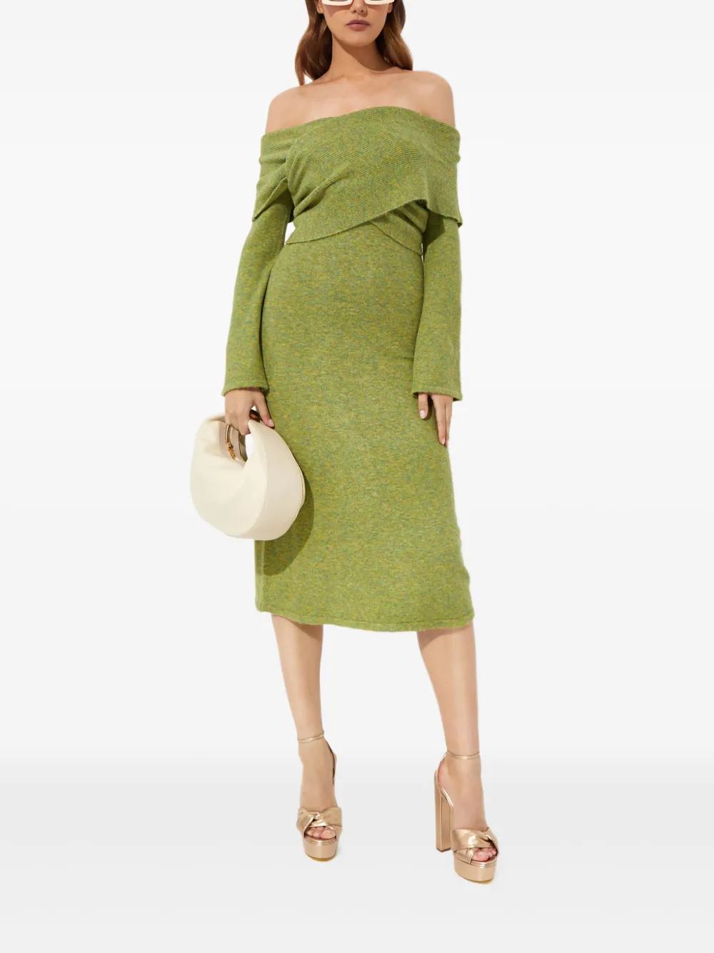Cult Gaia Zennie off-shoulder midi-jurk - Groen