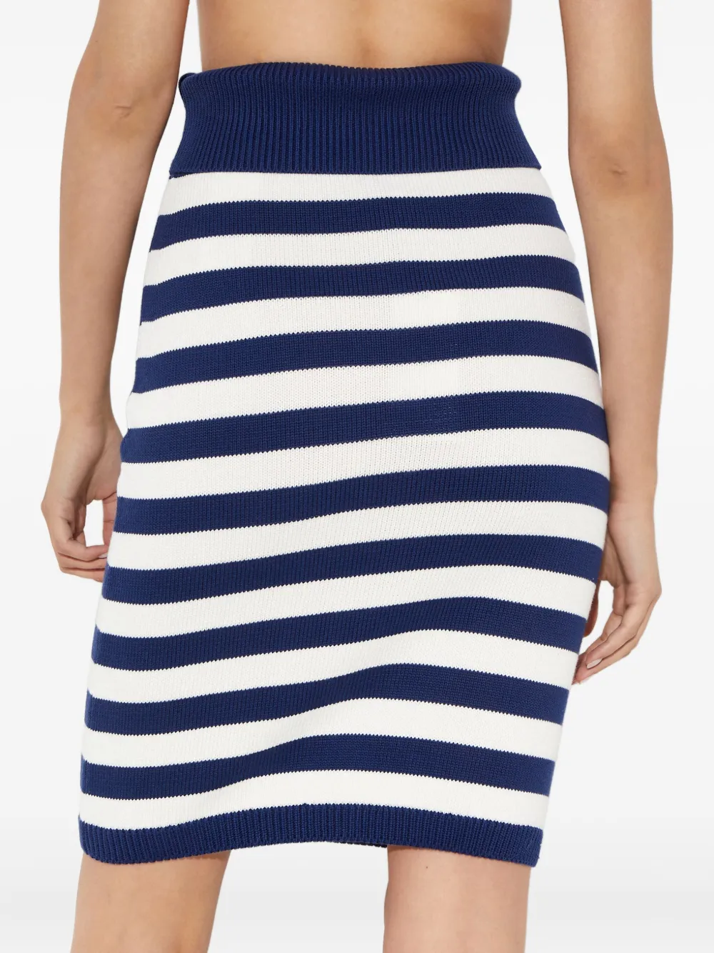 Kenzo Rock Striped Midi Skirt In Blue