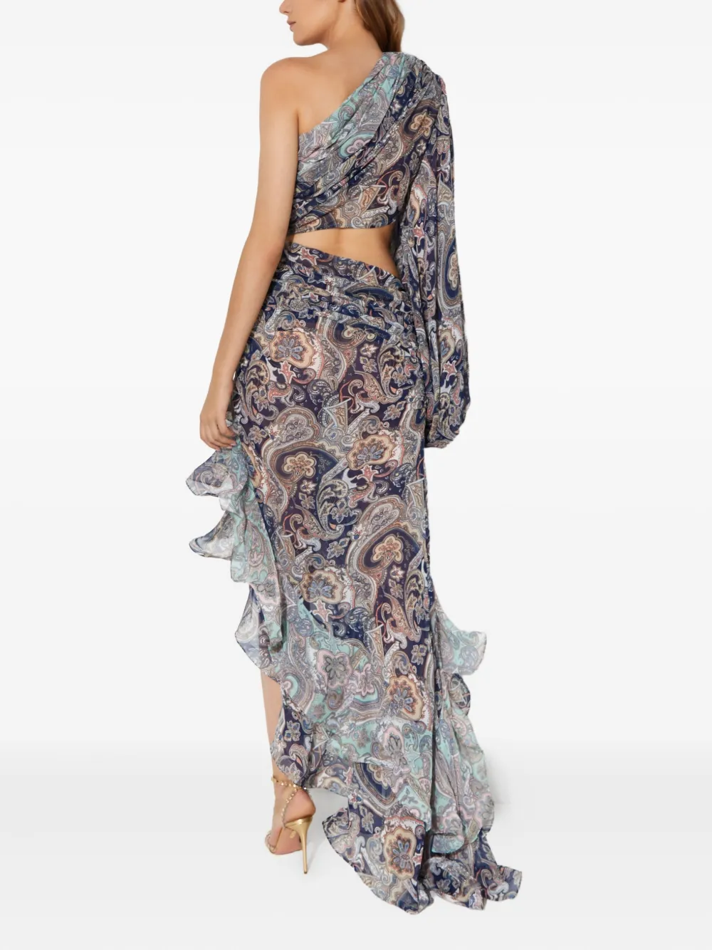 Bronx and Banco Sara gedrapeerde jurk met enkele mouw Blauw