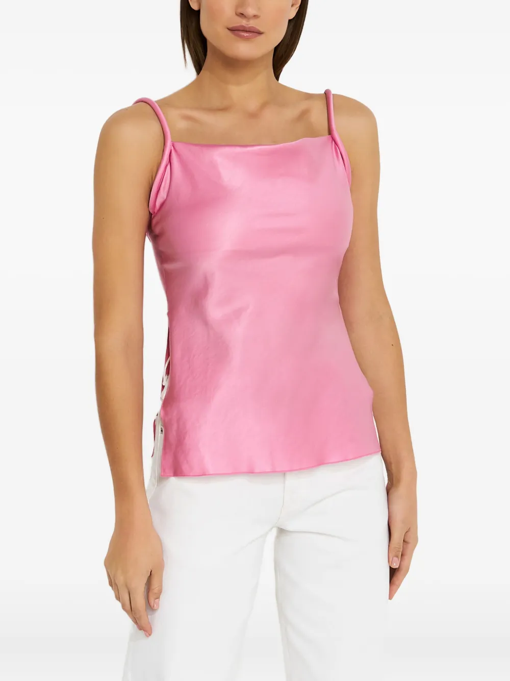 Nanushka Neza satin top - Rosa