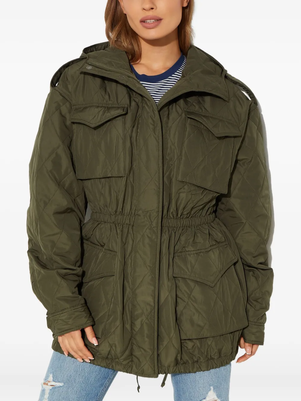 Norma Kamali quilted military jacket - Verde