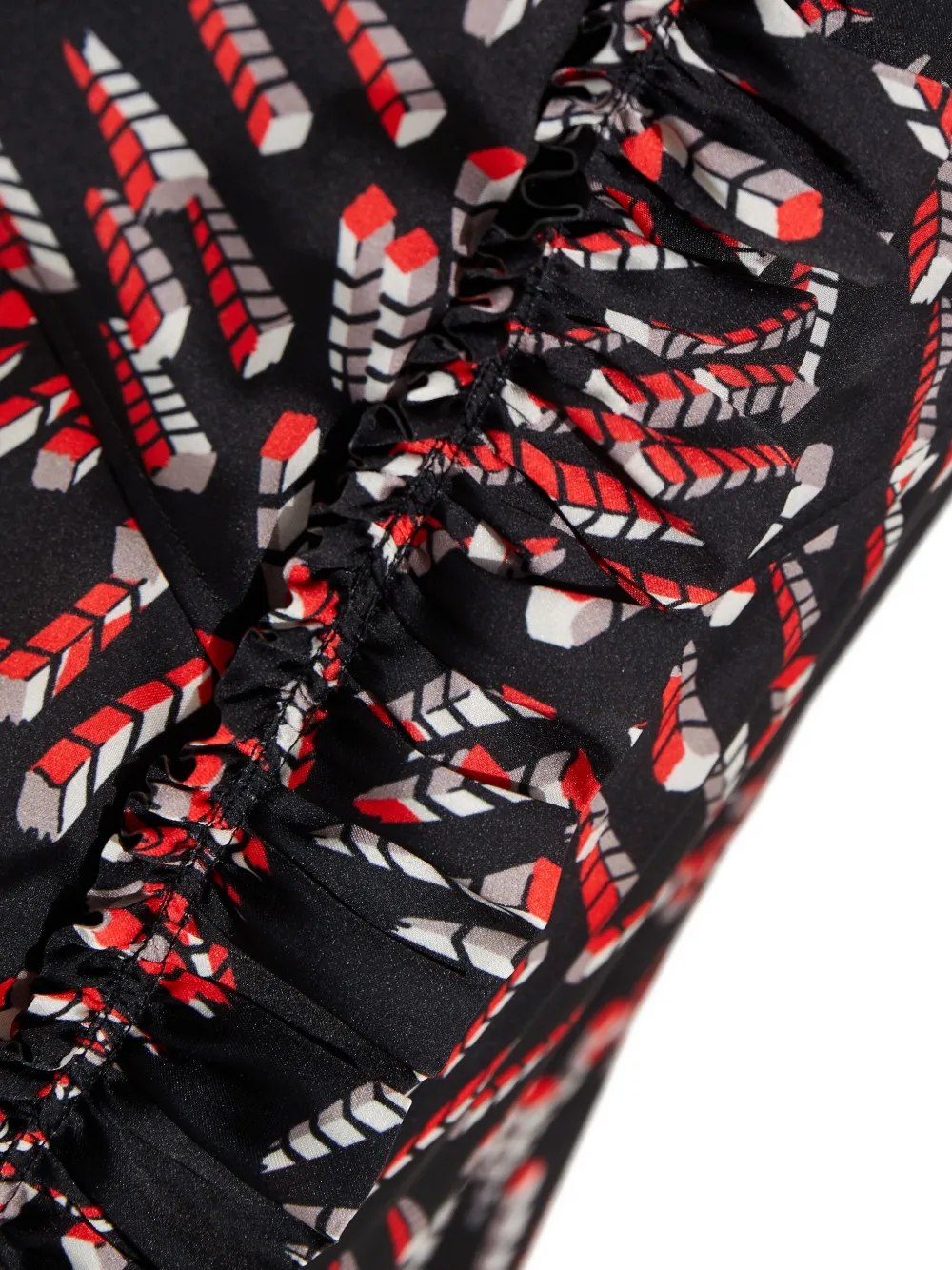 Rabanne Blouse met ruches en patroon Zwart