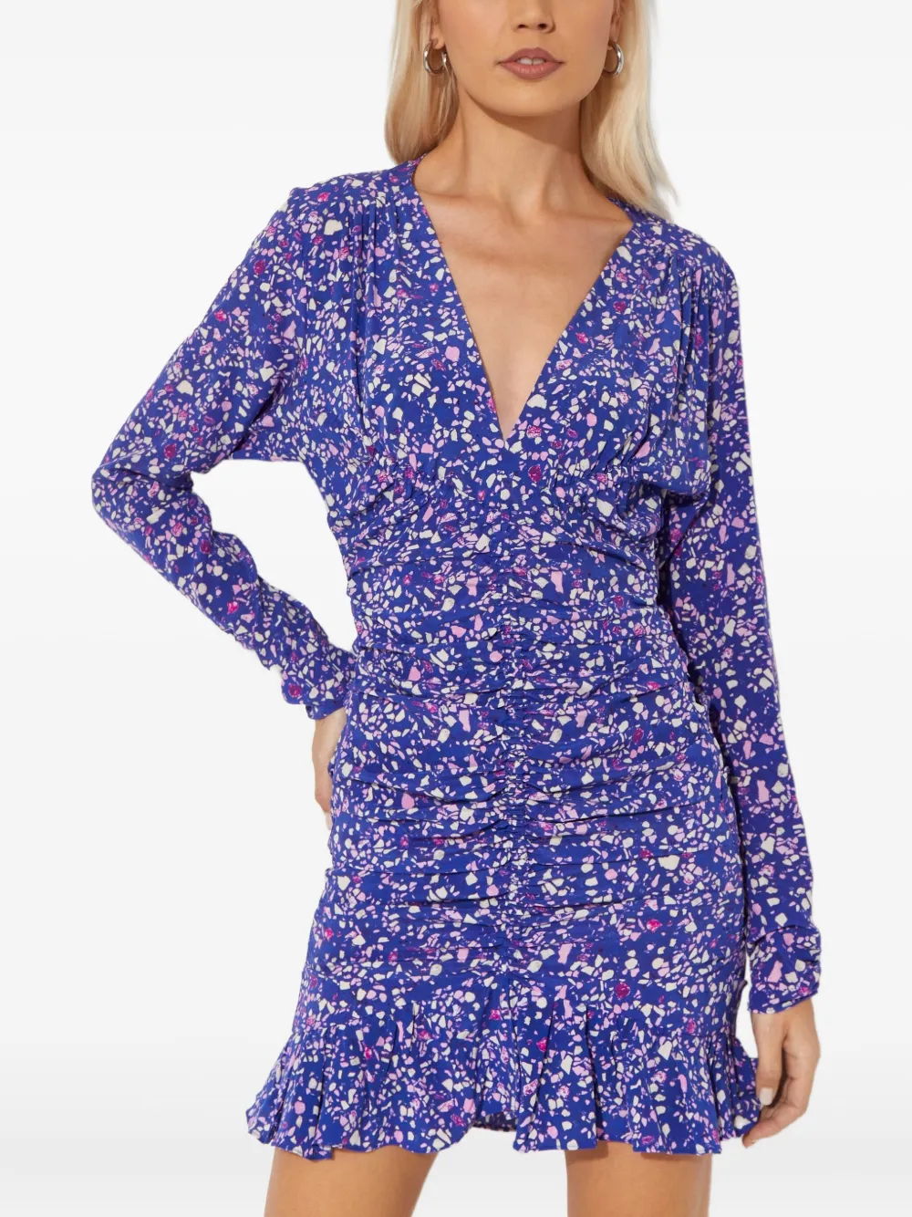 ISABEL MARANT Lara mini-jurk met geometrische ruches Blauw