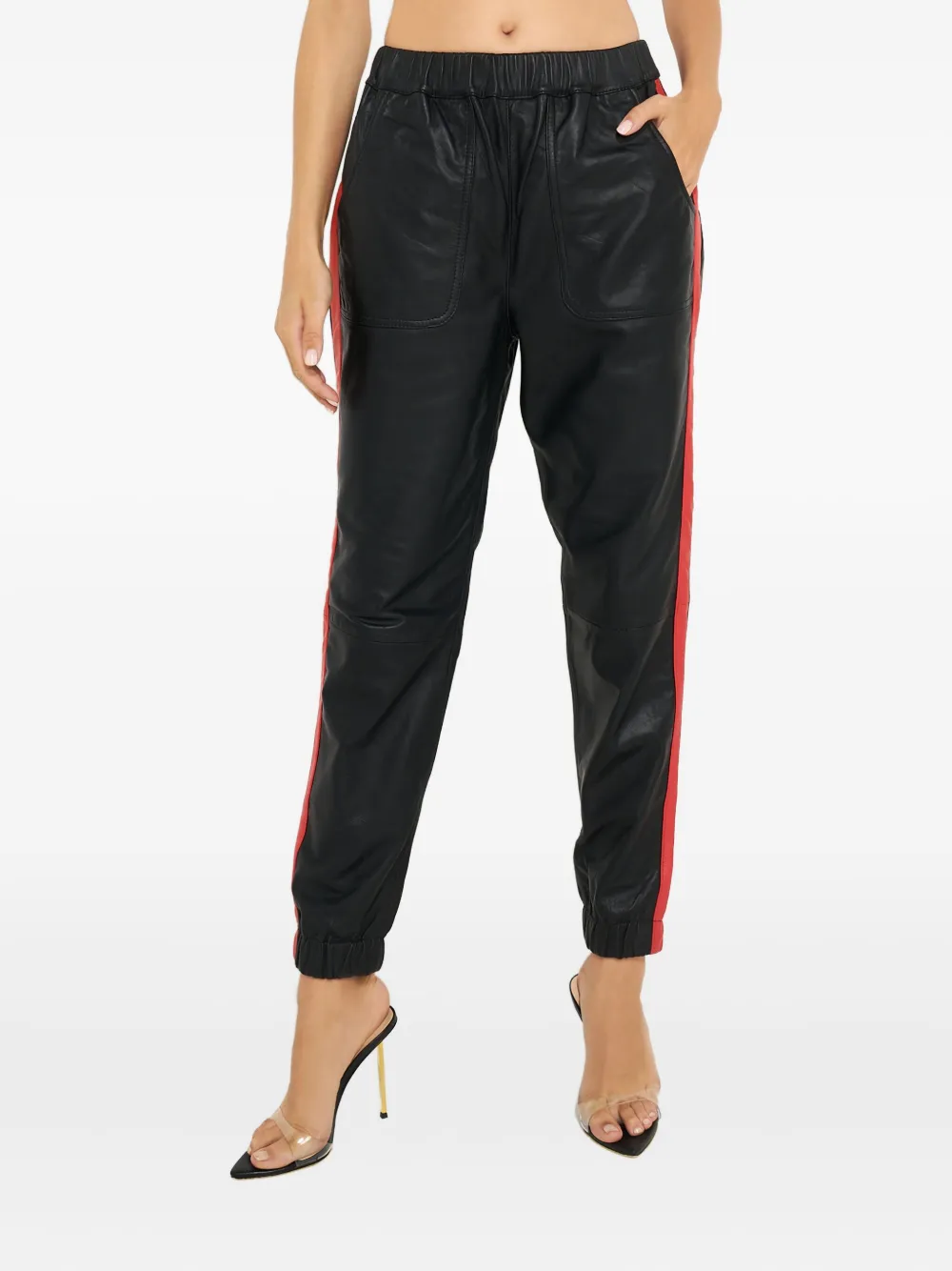One Teaspoon pantalones con rayas elásticas | negro | Image 1